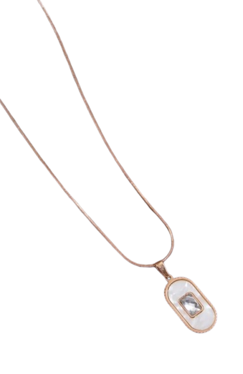 Collar link con circonia para dijes charms