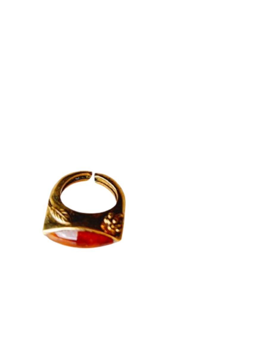 Anillo piedra café tigre autoajustable