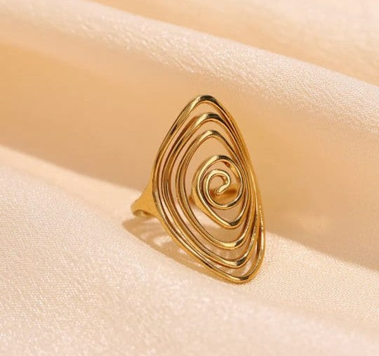 Anillo espiral chapa oro