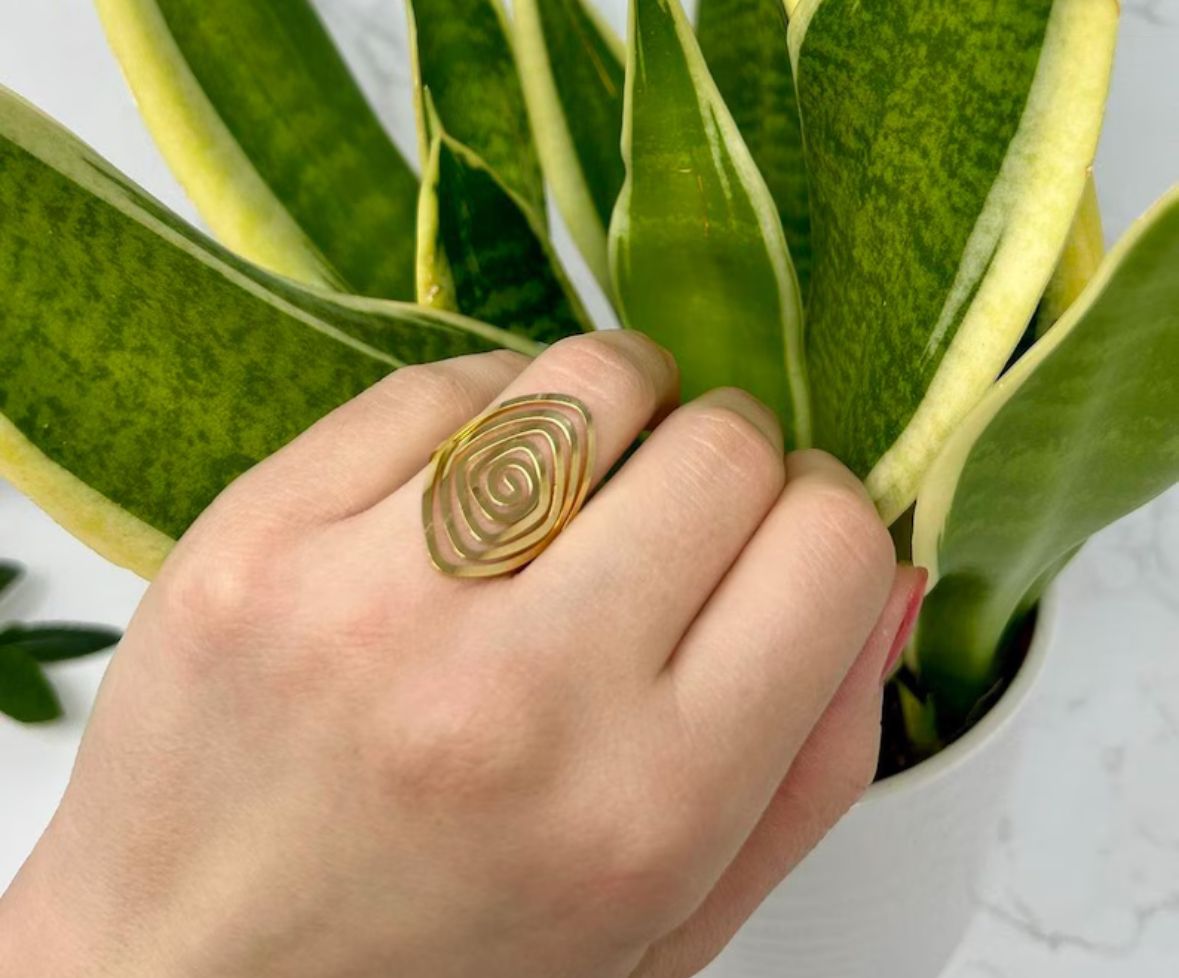 Anillo espiral chapa oro