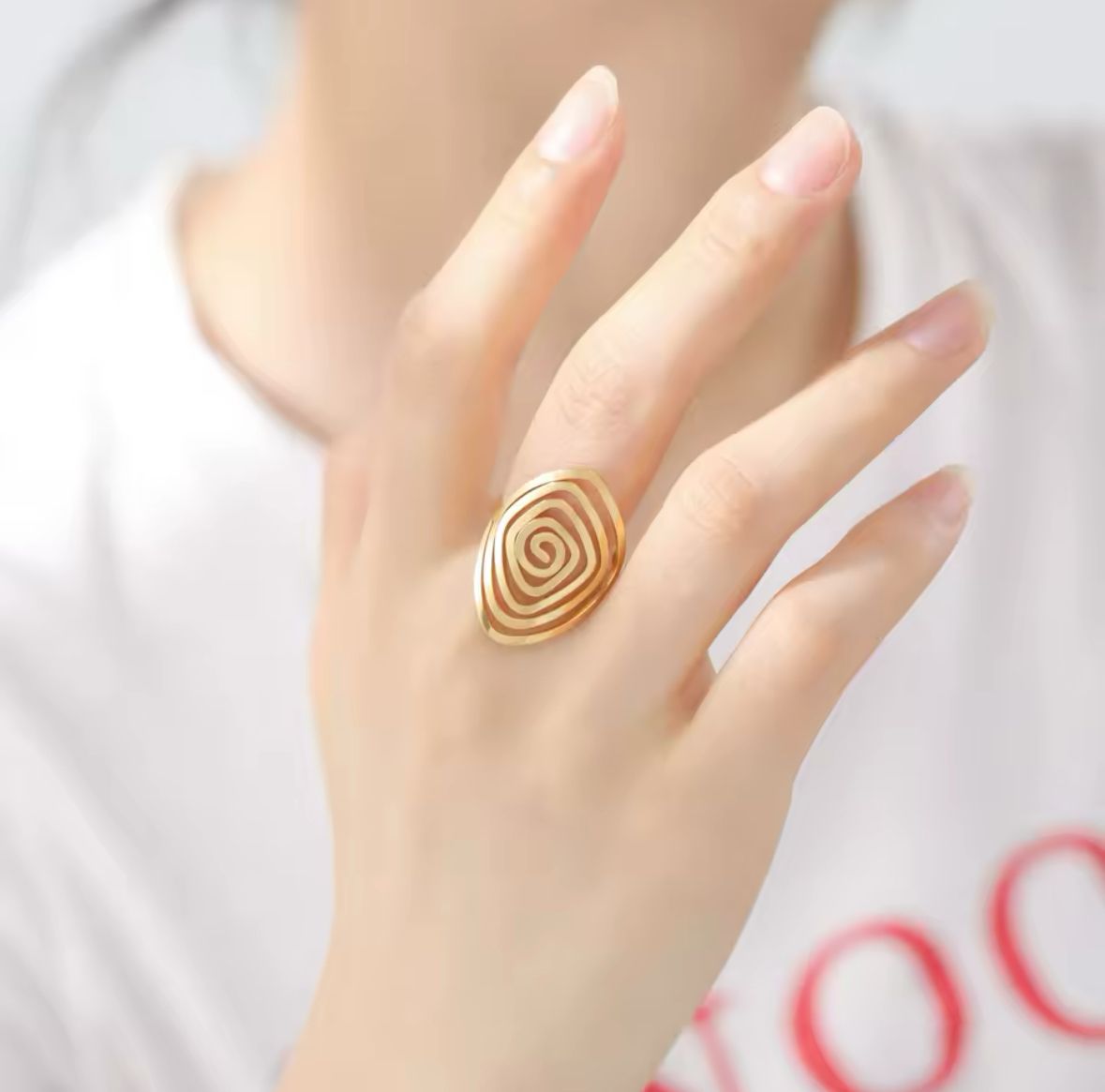 Anillo espiral chapa oro