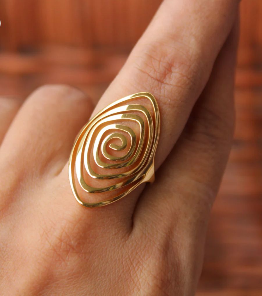 Anillo espiral chapa oro