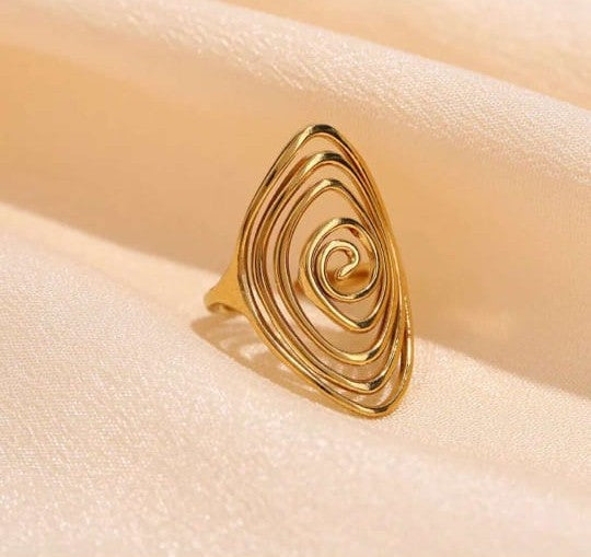 Anillo espiral chapa oro