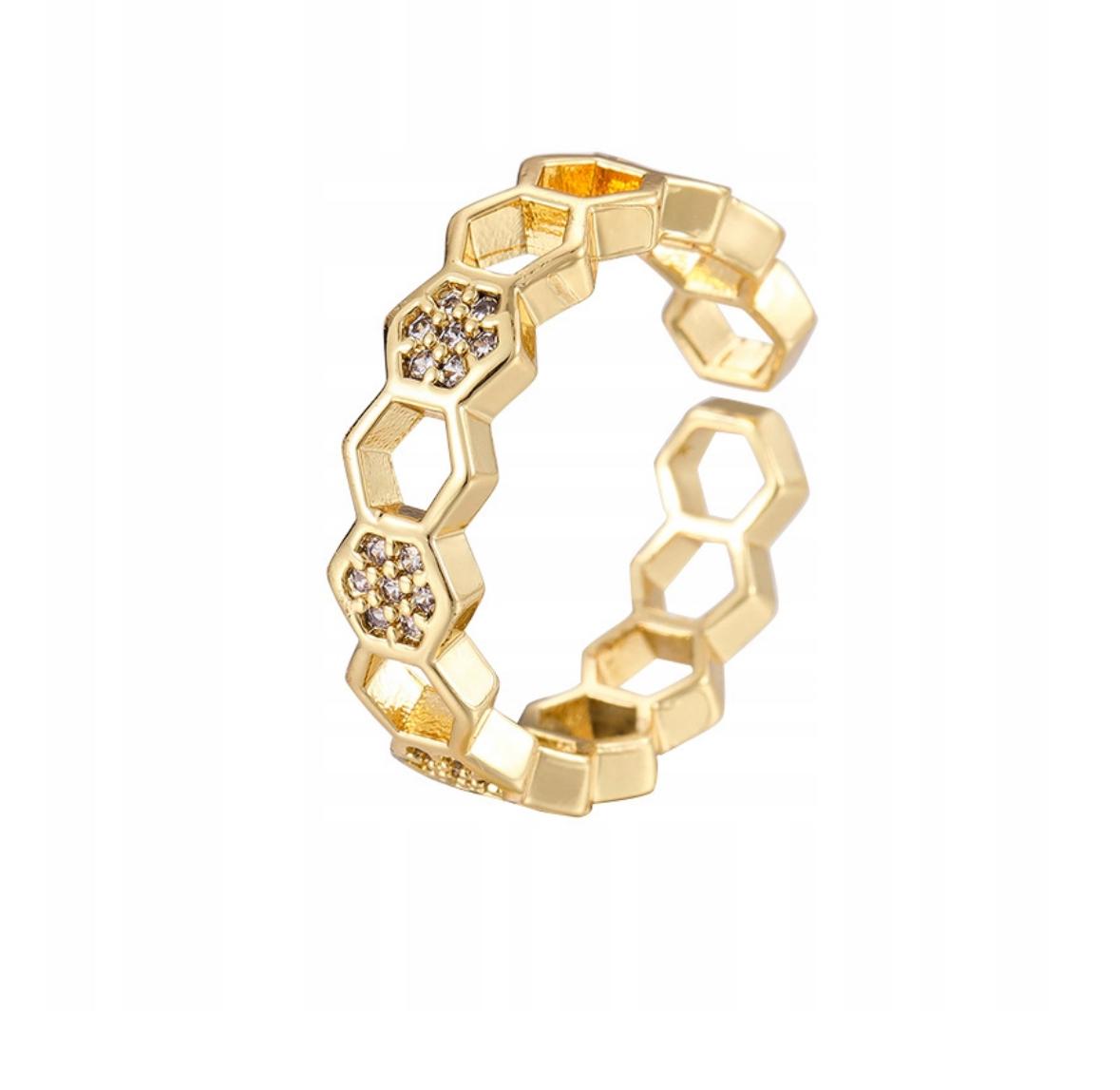 Anillo panal con circonia autoajustable