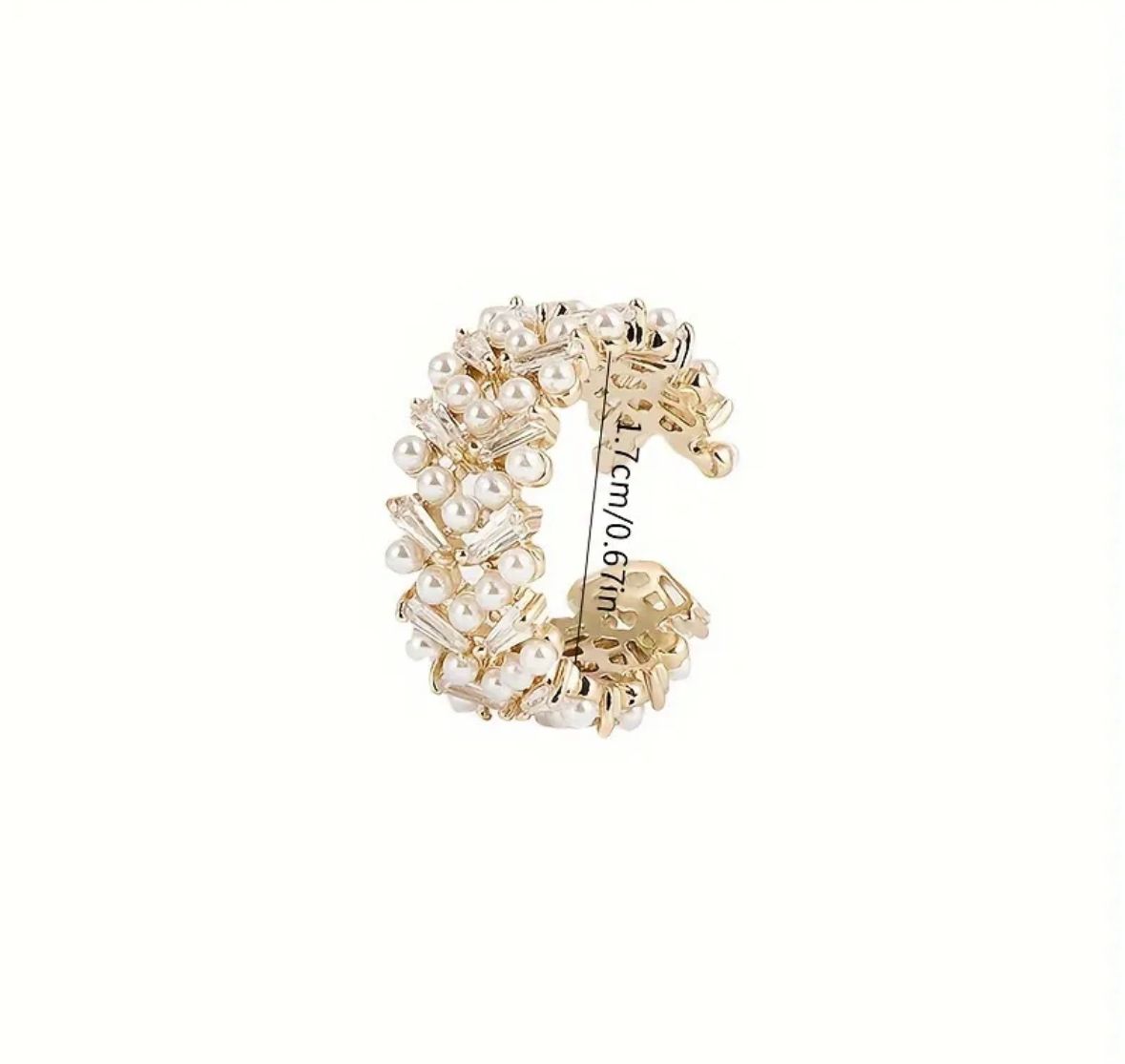 Anillo perlas con circonia autoajustable