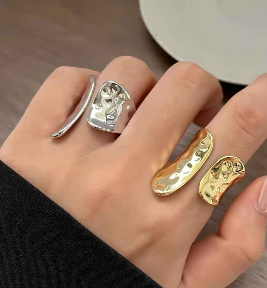 Anillo asimétrico chunky