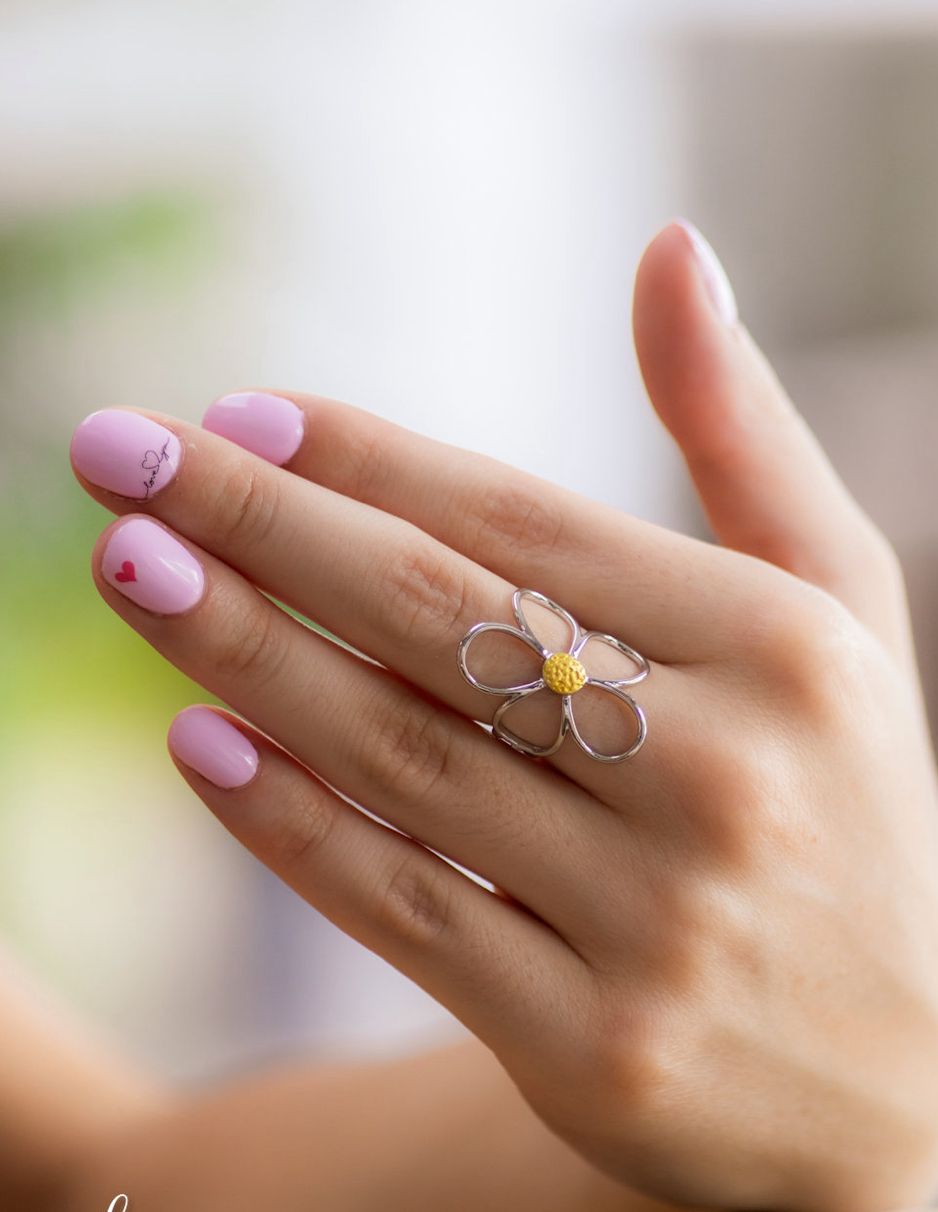 Anillo flor autoajustable