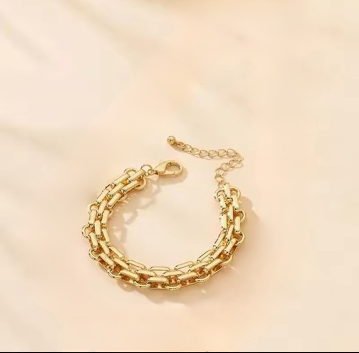 Pulsera eslabones dorados chuncky