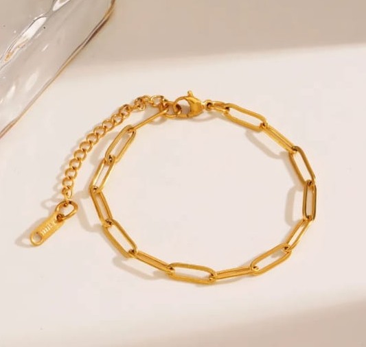 Pulsera eslabones chapa oro
