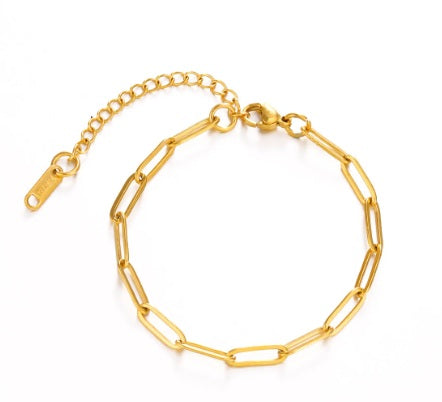 Pulsera eslabones chapa oro