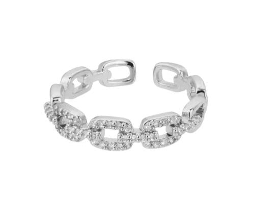 Anillo cadena circonita