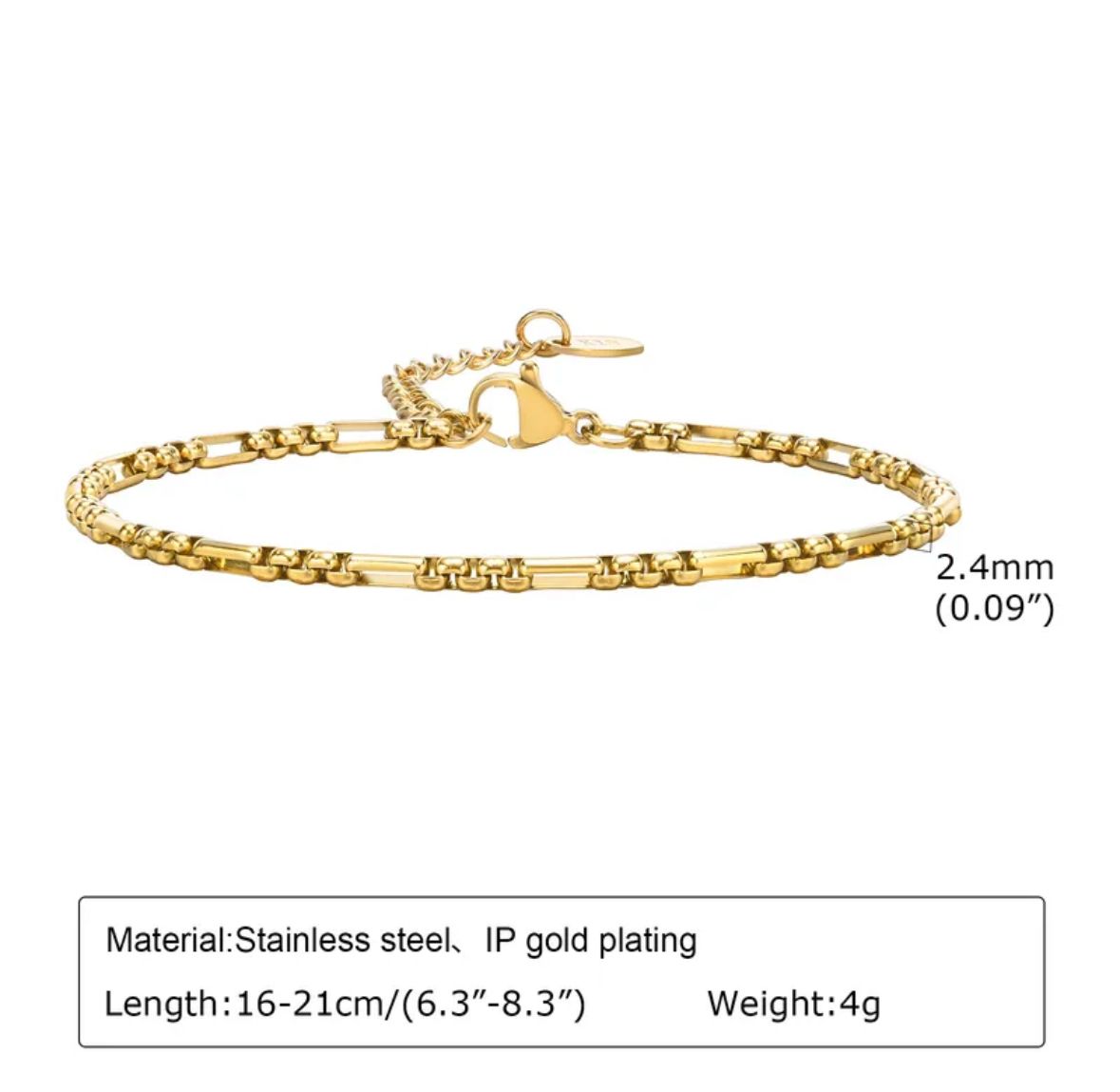 Pulsera eslabón combinado
