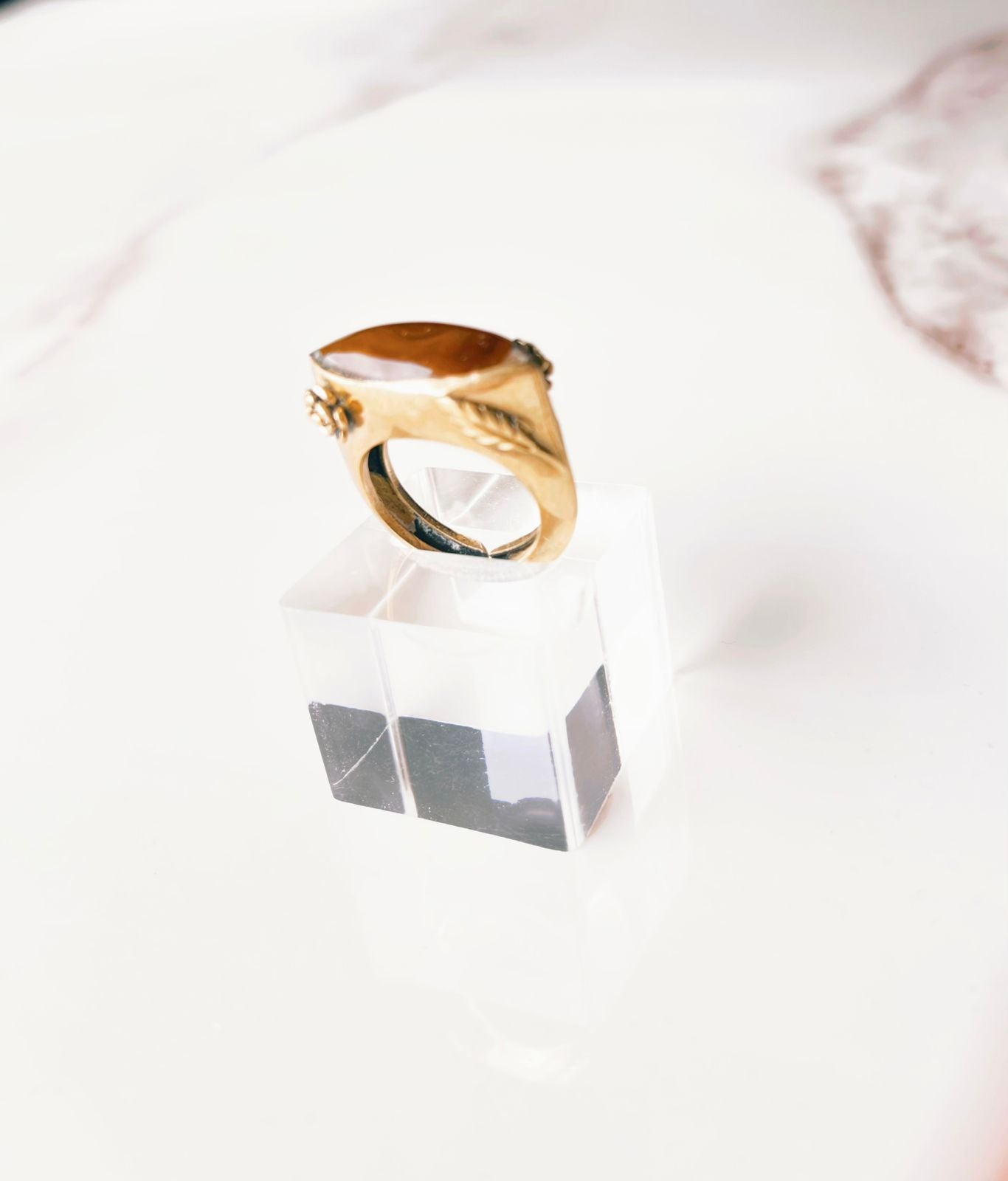 Anillo piedra café tigre autoajustable