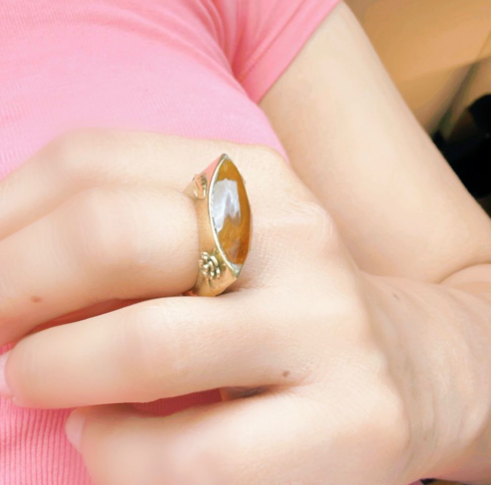 Anillo piedra café tigre autoajustable