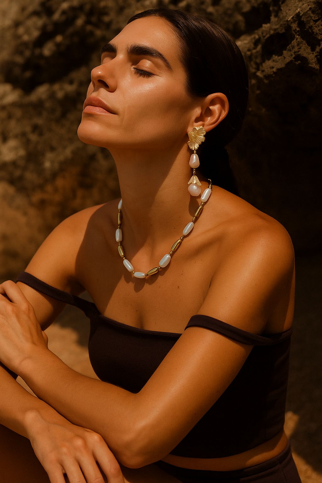 Aretes perla barroca
