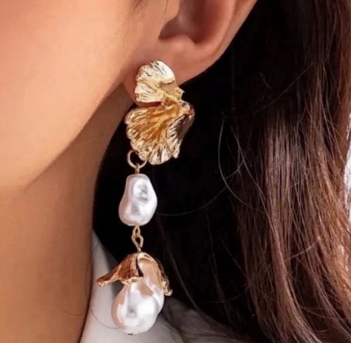Aretes perla barroca