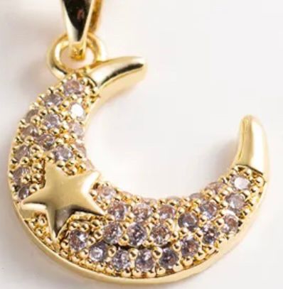 Collar lucky dije luna circonita