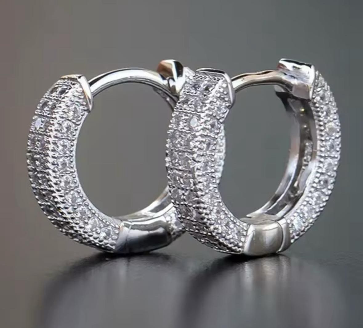 Arracadas brillantes plata