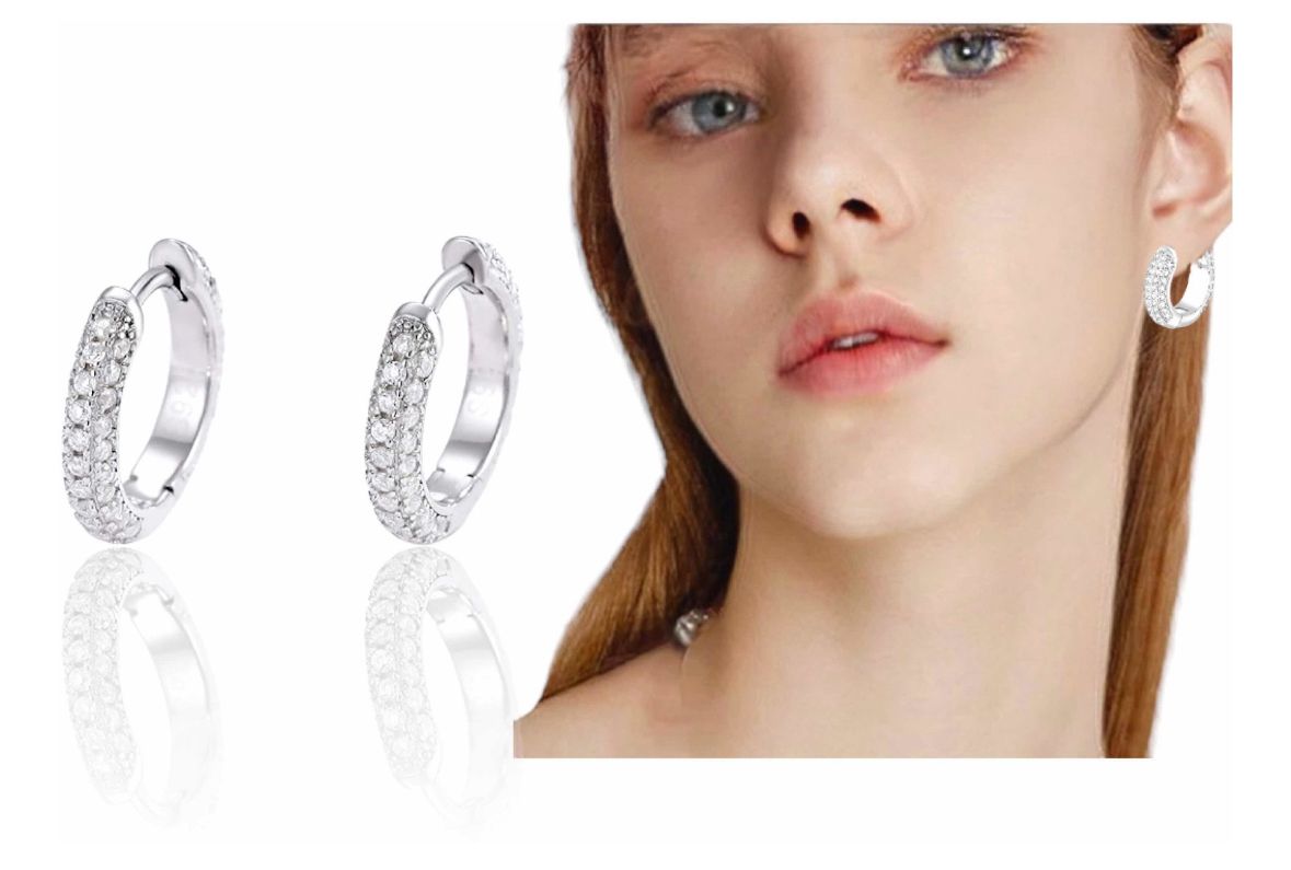 Arracadas brillantes plata