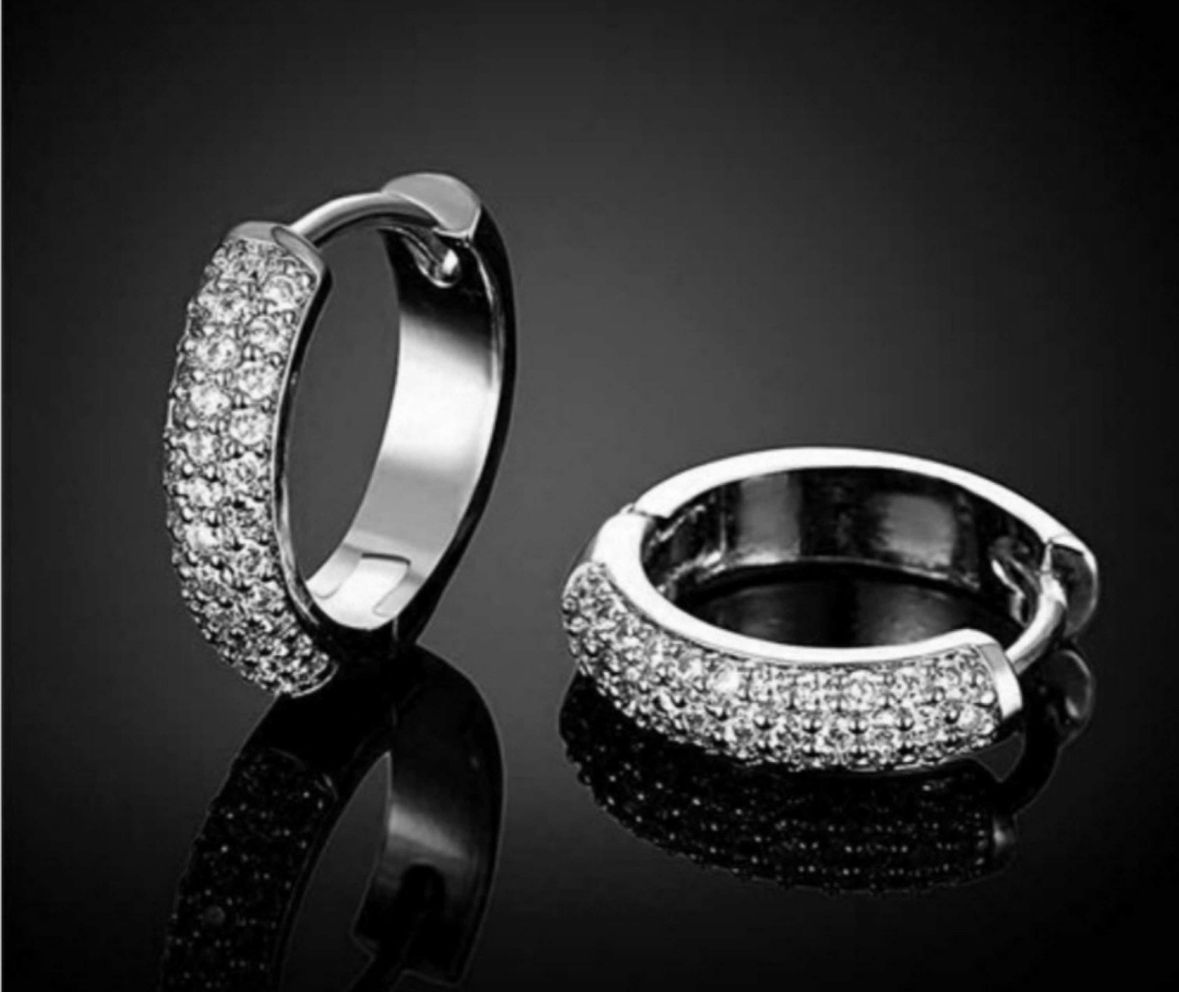 Arracadas brillantes plata