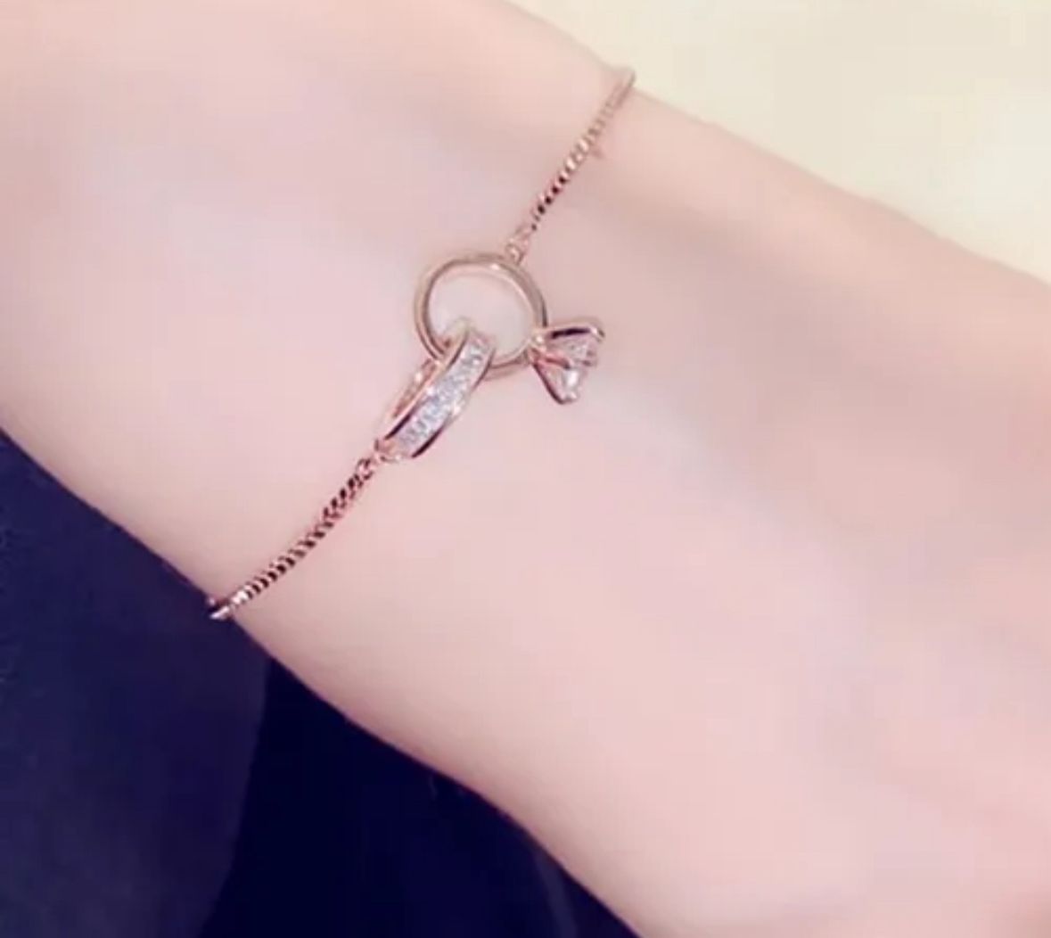 Pulsera de compromiso/promesa plateada/golden rose con circonia