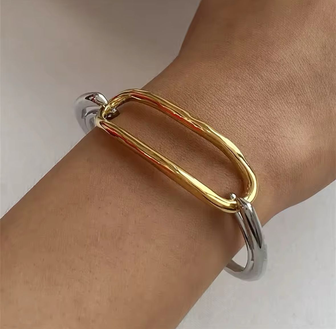 Pulsera chapa oro dos tonos