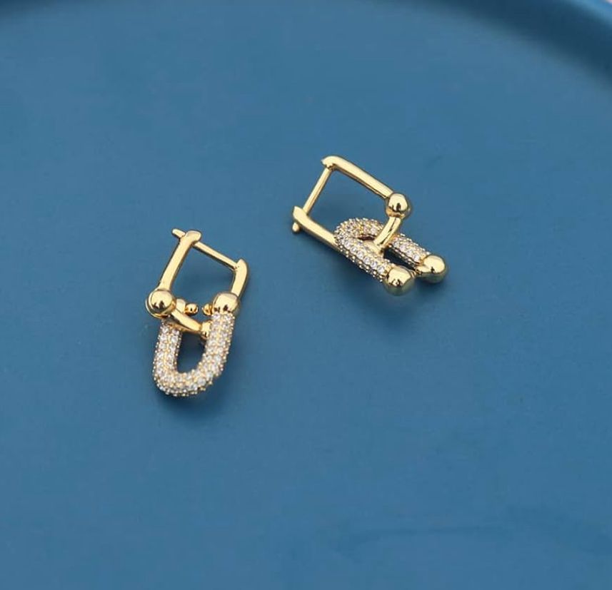 Hoops dobles circonia horseshoe