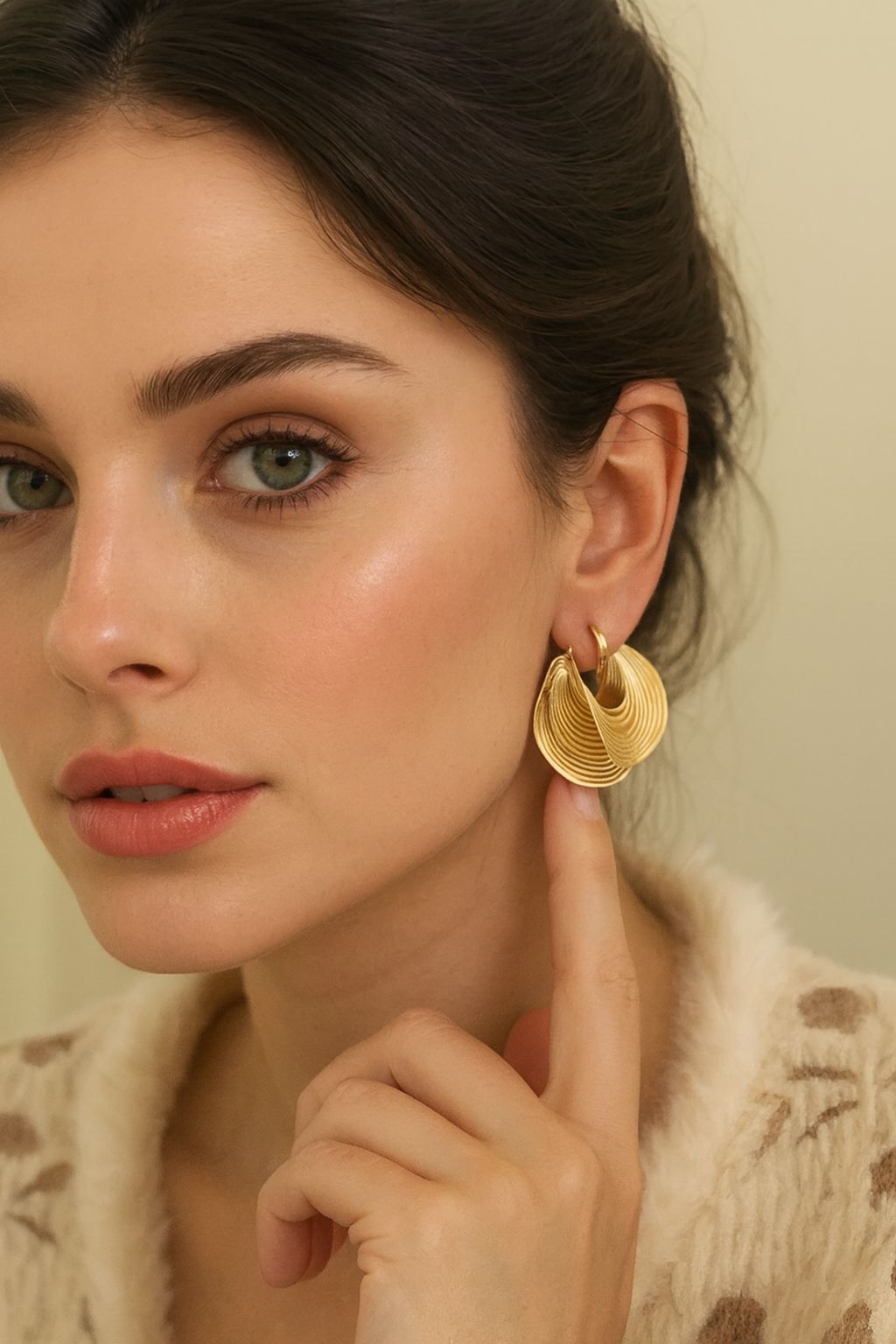 Hoops abanico texurizados