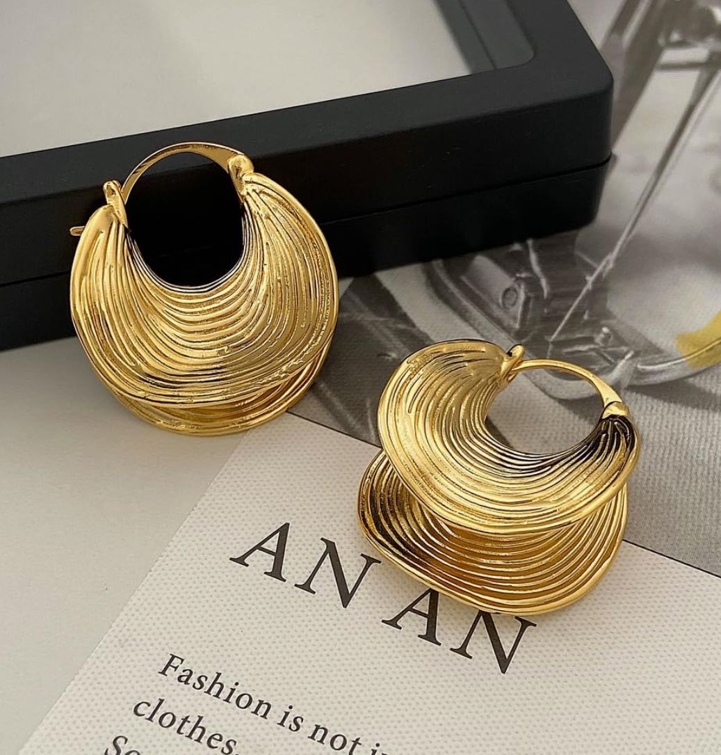 Hoops abanico texurizados