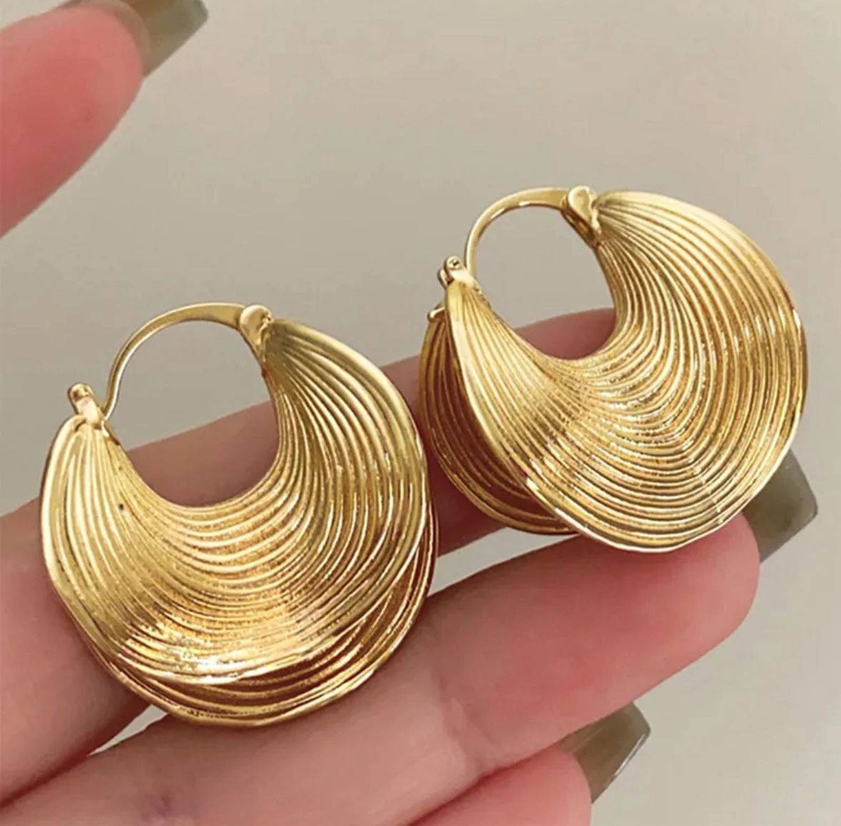 Hoops abanico texurizados