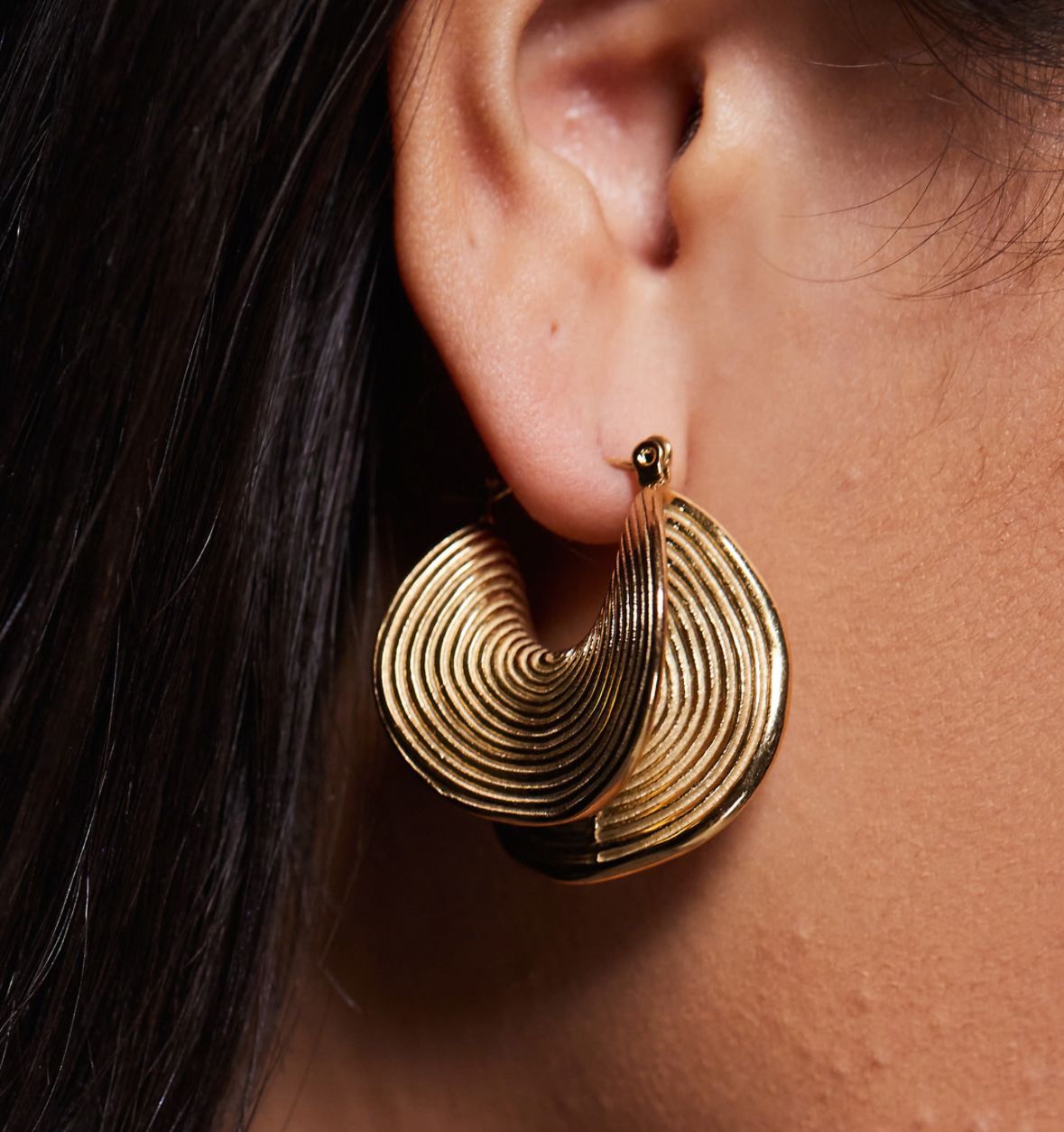 Hoops abanico texurizados