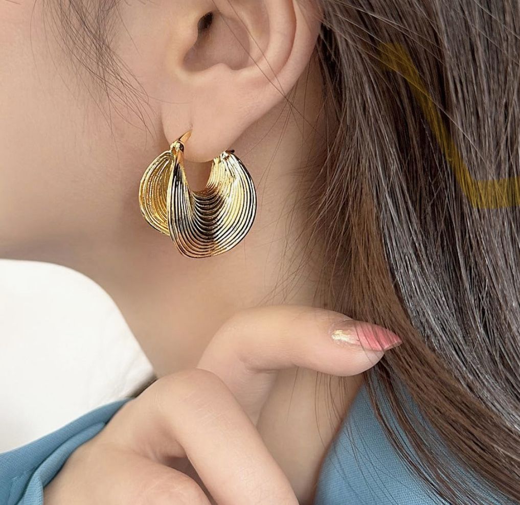 Hoops abanico texurizados