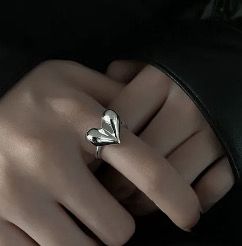 Anillo plata corazon bold