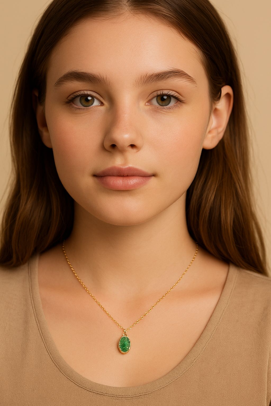 Collar dije cristales verde