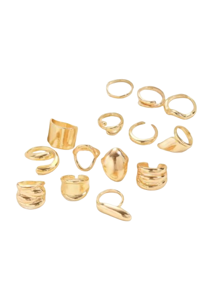 Catorce anillos chapa oro