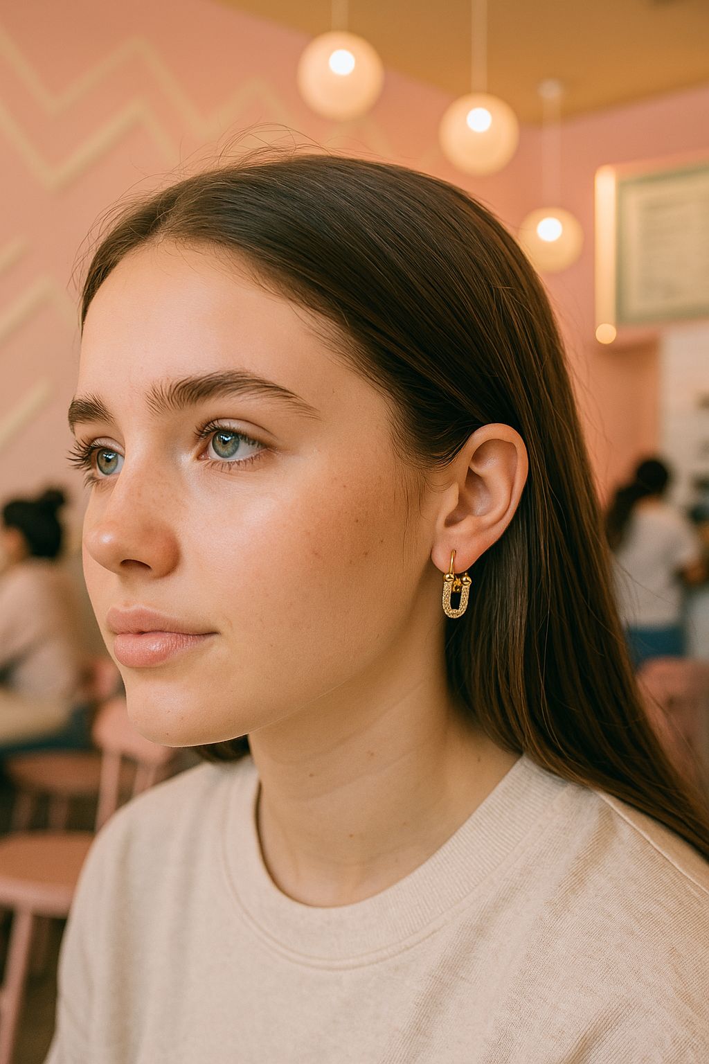 Hoops dobles circonia horseshoe