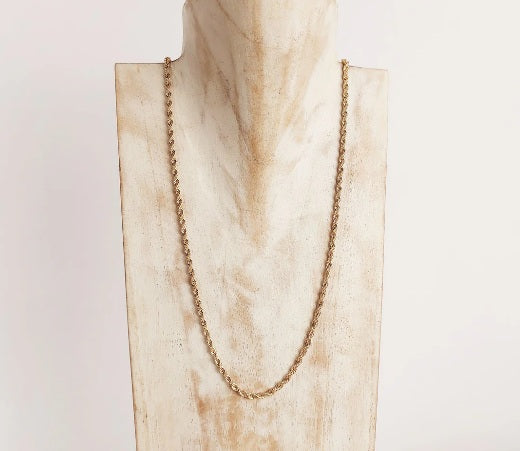 Collar torsal largo chapa oro 18k