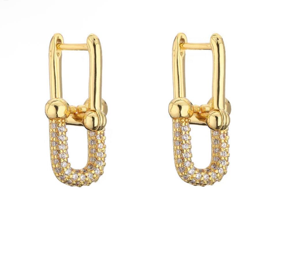 Hoops dobles circonia horseshoe