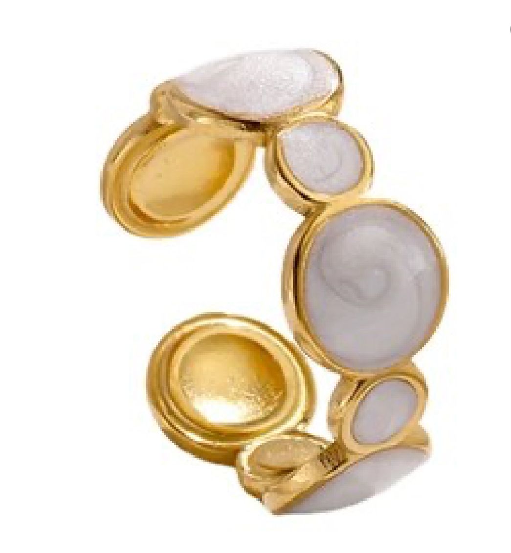 Anillo círculos nácar  autoajustable