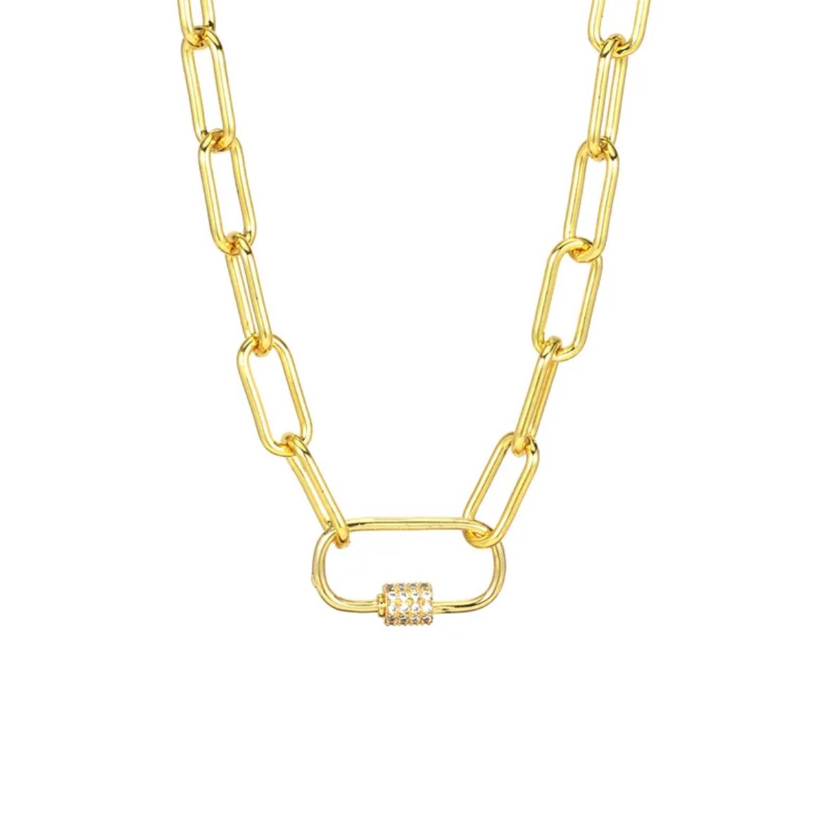 Collar link con circonia para dijes charms