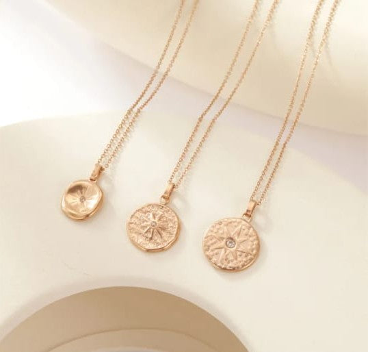 Collar dije estrella acero inoxidable chapa oro 18k
