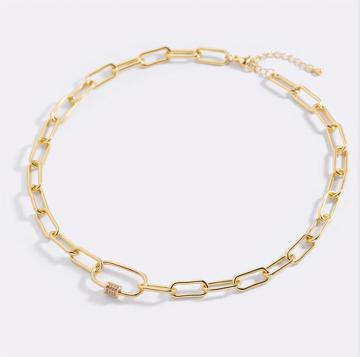 Collar link con circonia para dijes charms