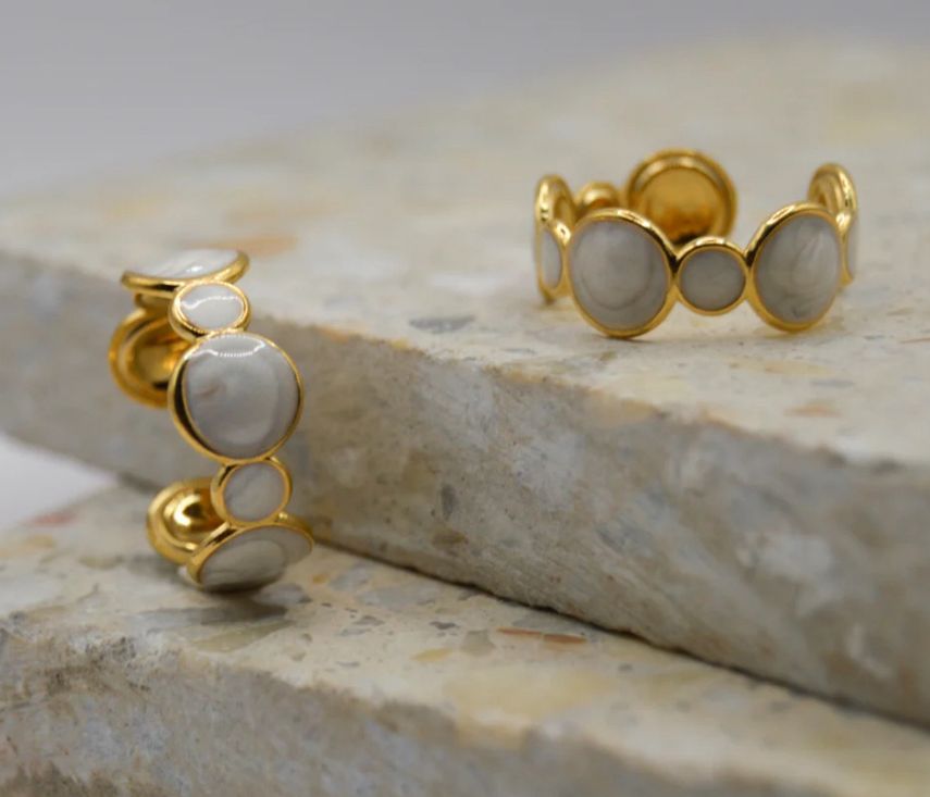 Anillo círculos nácar  autoajustable