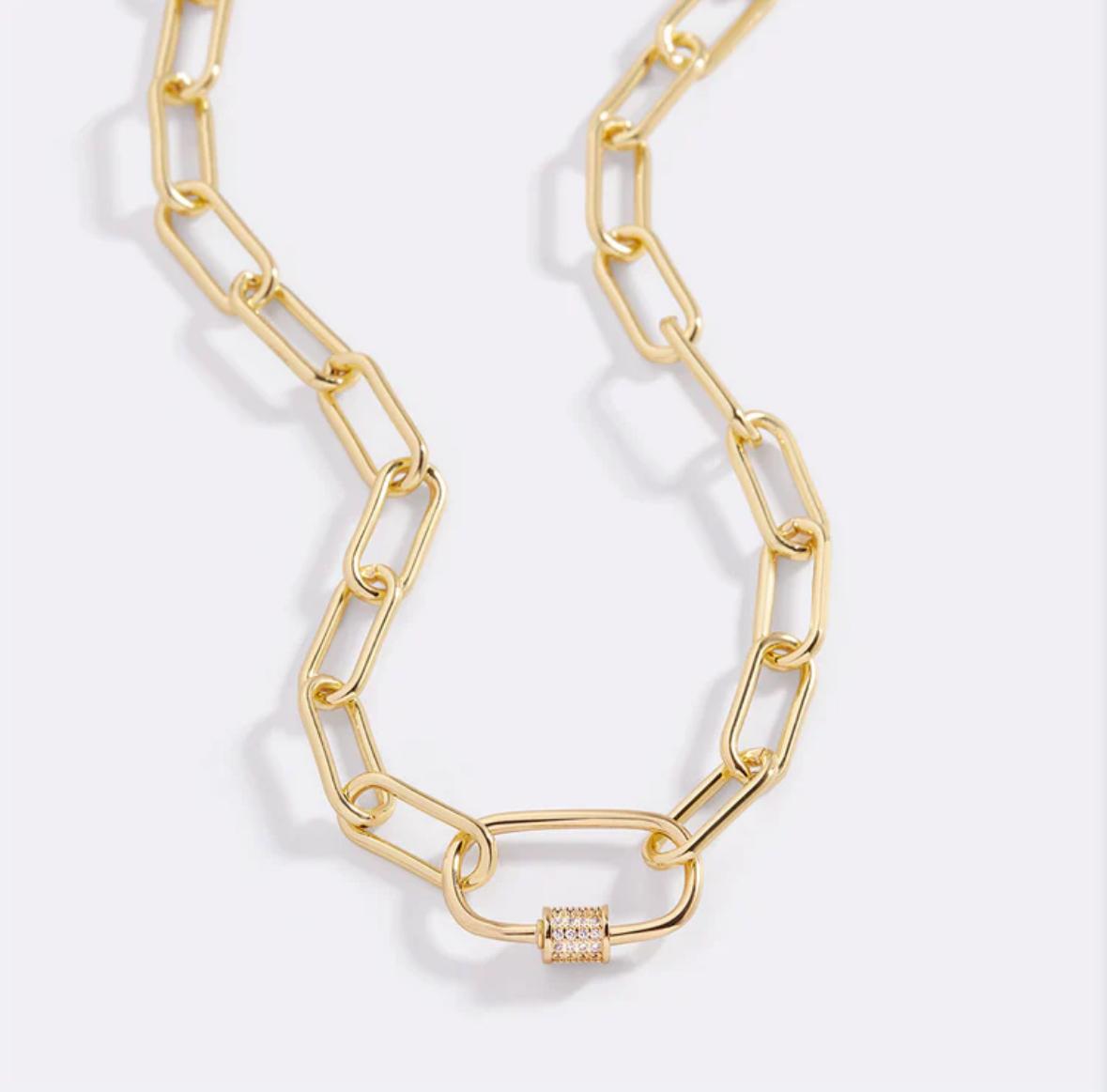 Collar link con circonia para dijes charms