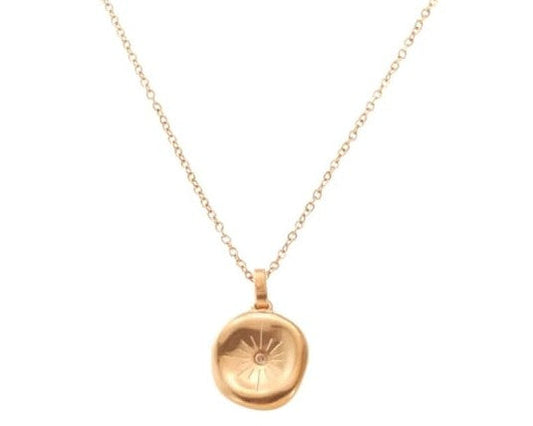 Collar dije estrella acero inoxidable chapa oro 18k