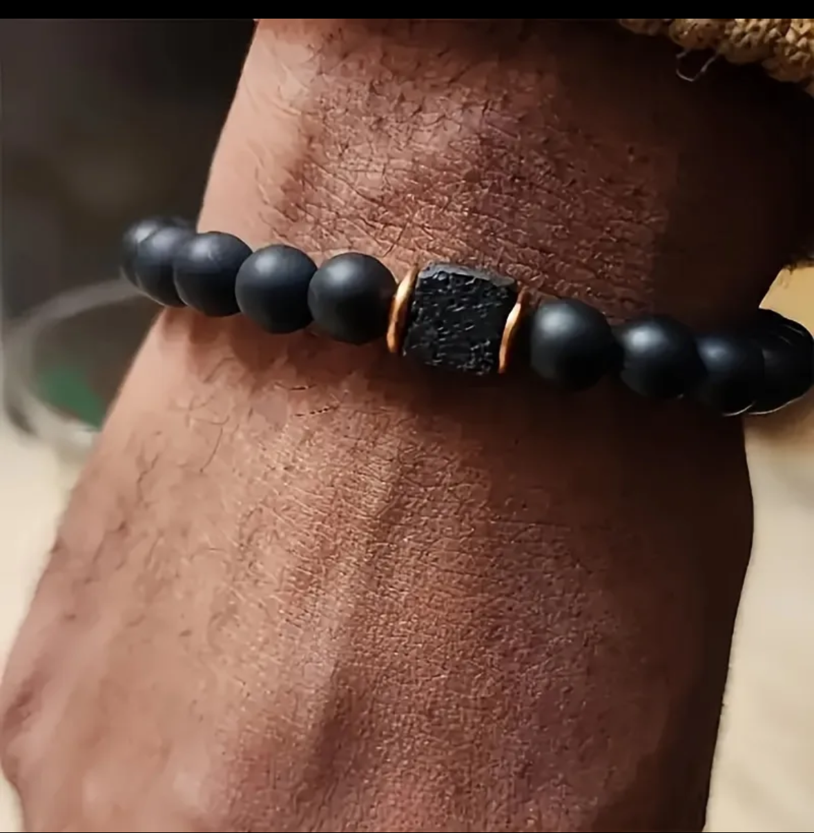 Pulsera piedra volcánica para fuerza resilencia y liberación