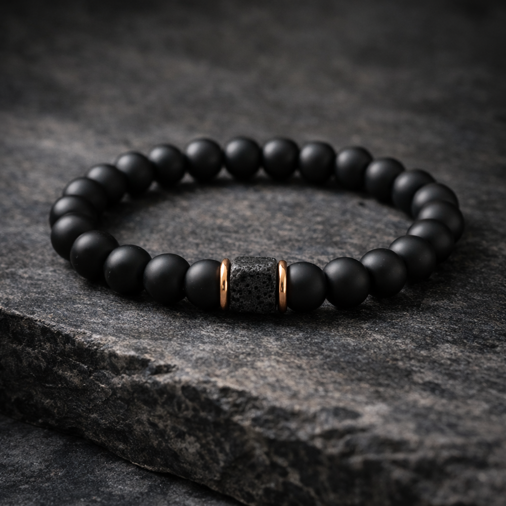 Pulsera piedra volcánica para fuerza resilencia y liberación