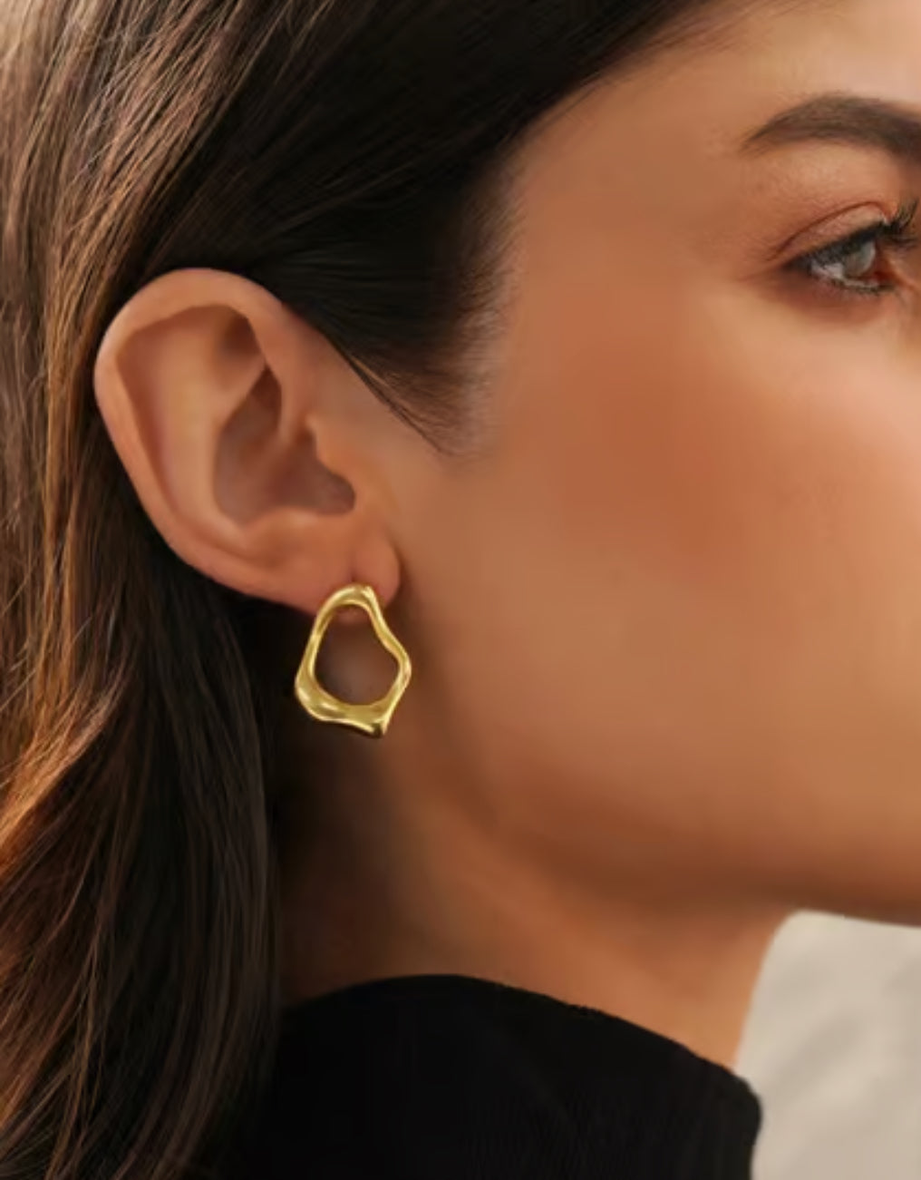 Aretes círculo asimétrico gande