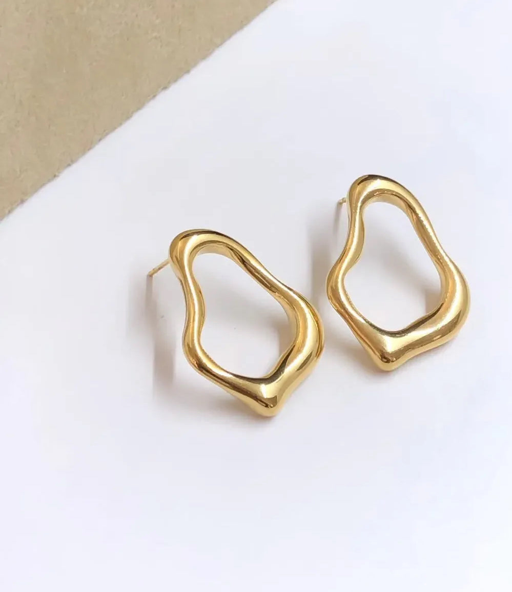 Aretes círculo asimétrico gande