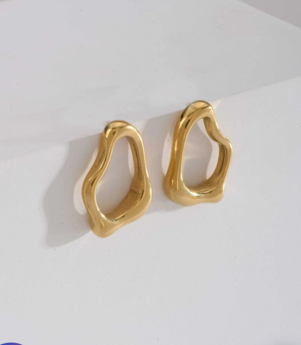 Aretes círculo asimétrico gande